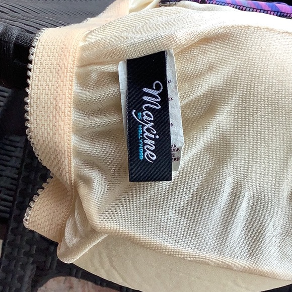 Maxine tankini stripes purple blue tie on side size 16 build in bra no wires - Picture 3 of 8